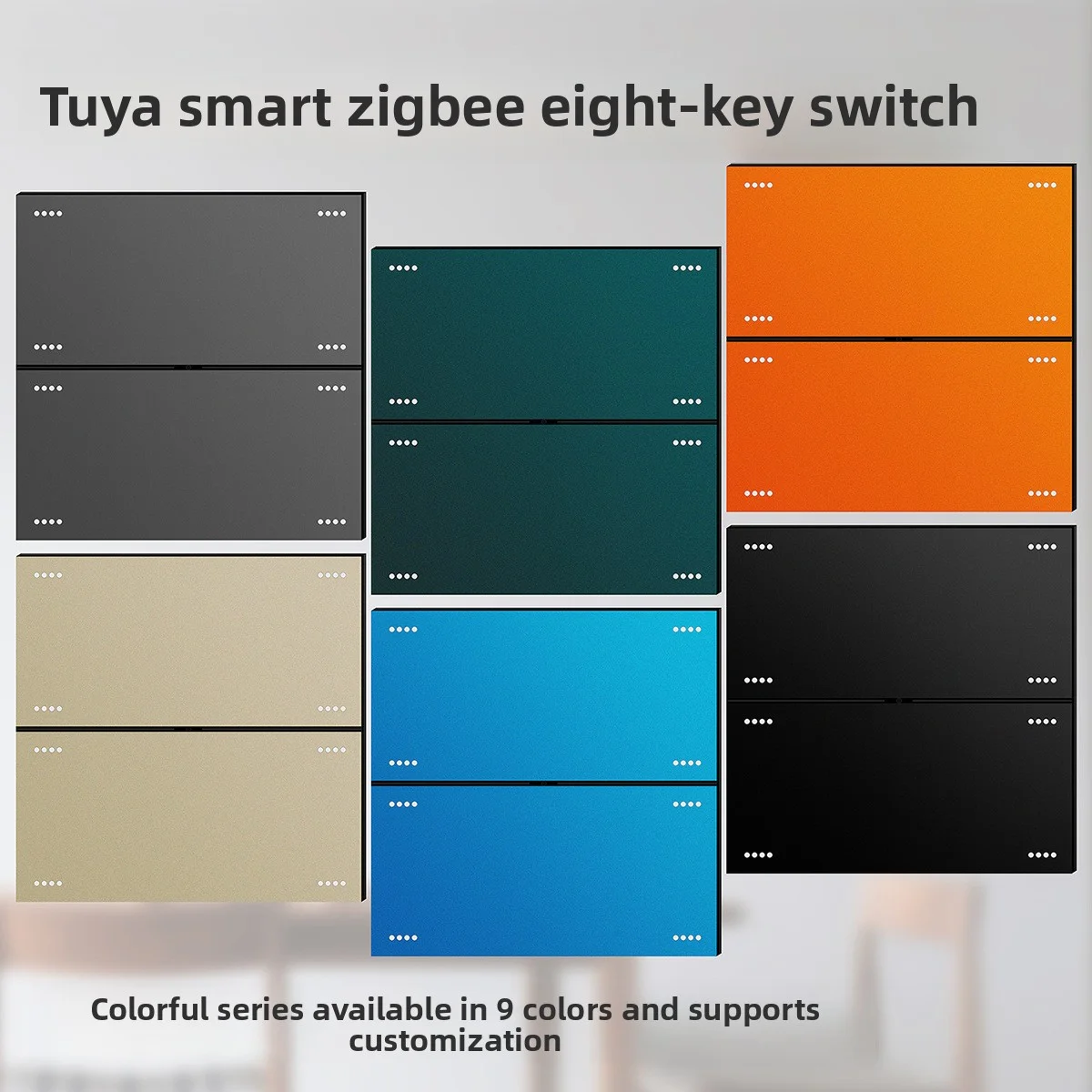 Tuya Intelligent Switch Panel Alexa Voice Control Aluminum Surface Zigbee Eight Key Home Sensing Night Light Zero Fire Switch