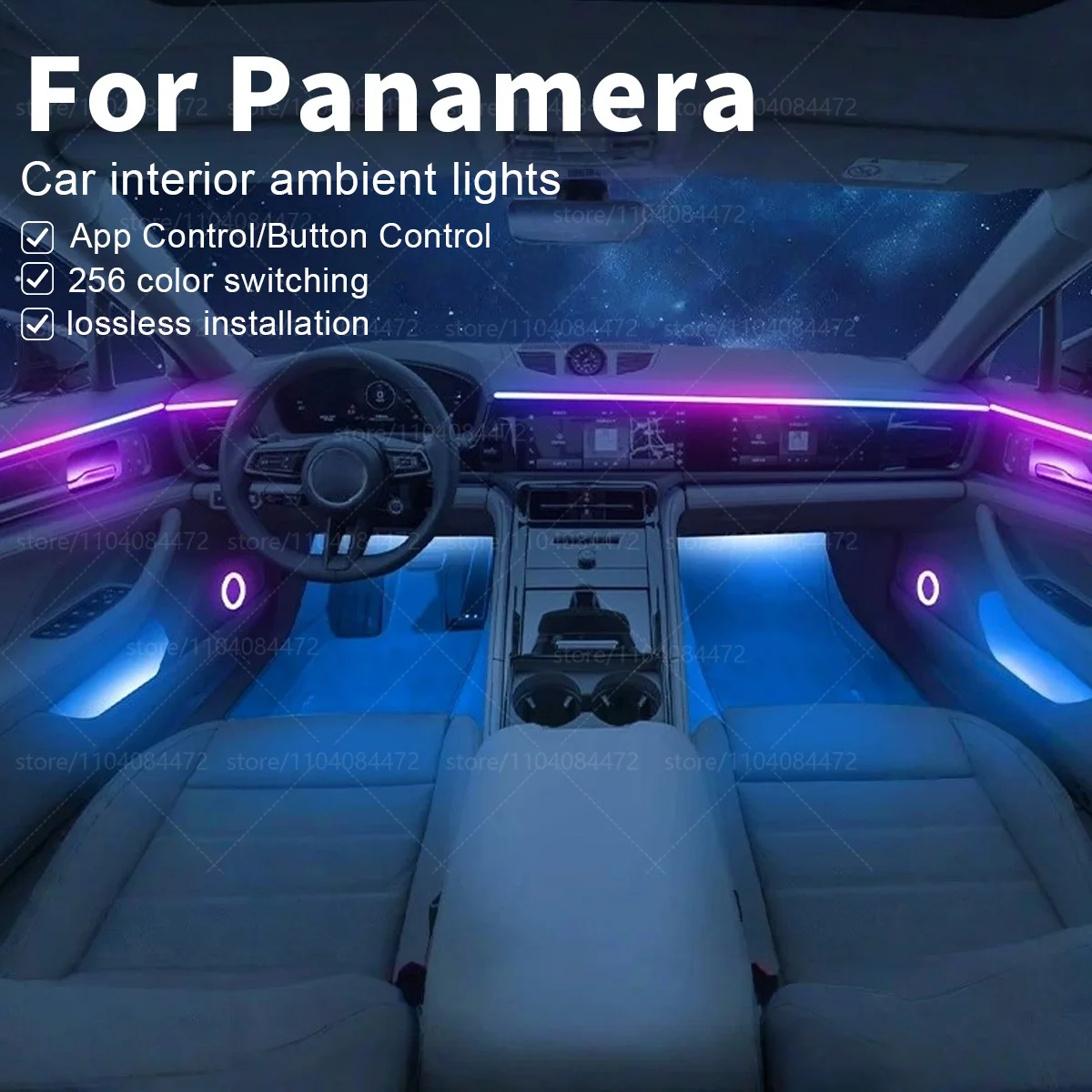 

Для Porsche Panamera 970/971 22in1 RGB интерьер автомобиля акриловые автомобильные окружающие освещение RGB скрытая акриловая полоса декоративные аксессуары