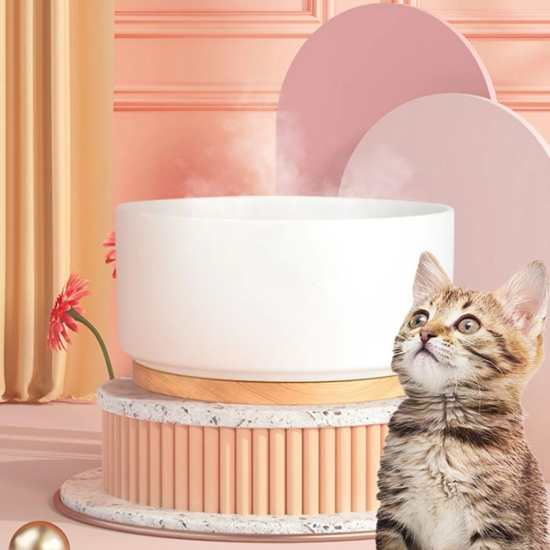 1 قطعة أطباق تسخين الحيوانات الأليفة قفص حاوية طعام الجراء الثرموستاتي الذكي