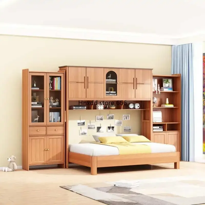 All solid wood wardrobe bed combination children's bed cabinet bed integrated environmental protection