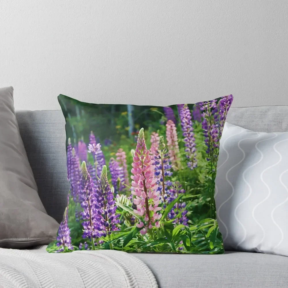 

Roadside Lupines Throw Pillow Sitting Cushion Rectangular Cushion Cover Sofa Cushions Covers autumn decoration pillow