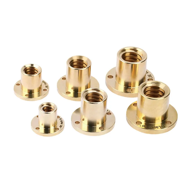 Trapezoidal Nut T8-T40 Round Copper Flange Nut T-shaped Guide Rail Screw Printer Accessory Screw Nut