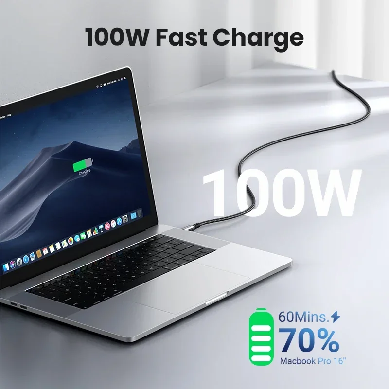 UGREEN USB C كابل نوع C إلى نوع C كابل PD100W 5A لابل آيفون 15 آي باد ماك بوك شاحن شحن سريع البيانات أندرويد دفتر #3