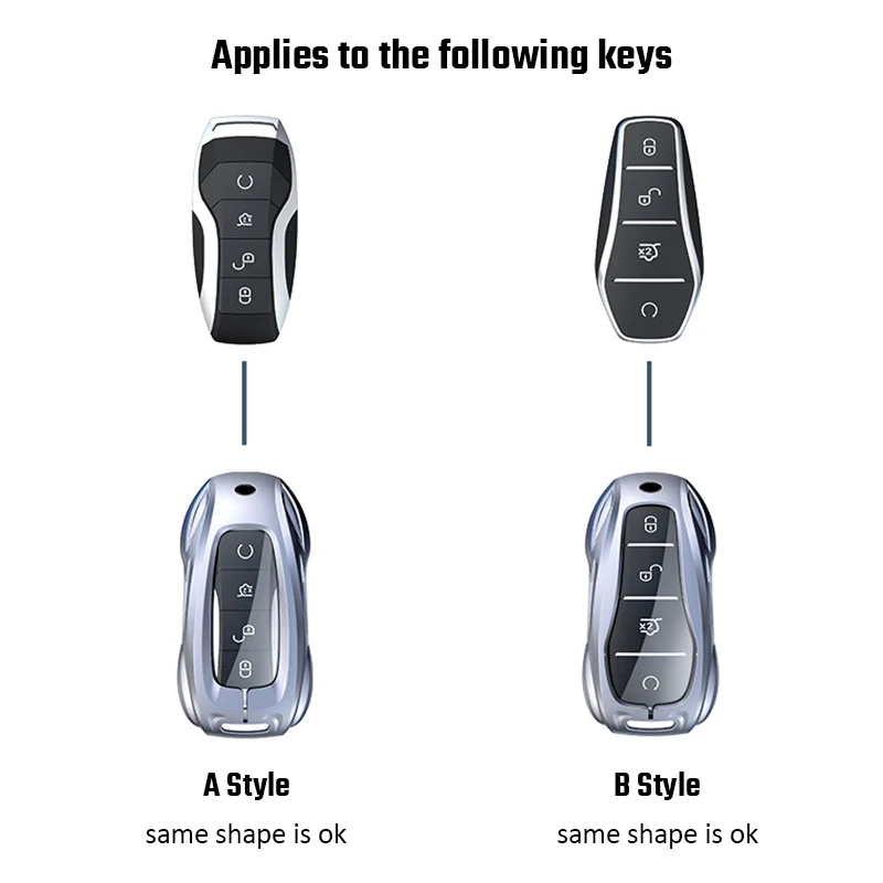 Zinc Alloy Car Remote Key Case Cover Holder for BYD Song Atto F0 Yuan Plus Dolphin Tang Han EV Tang Dm Qin PLUS Auto Styling