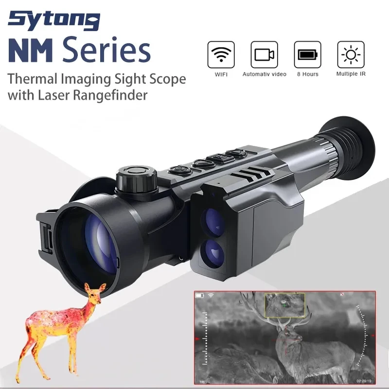 Sytong-NM Series IR Thermal Sight with Rangefinder, Heat Imaging Riflescope, Ballistic Calculation for Hunting, Night Vision