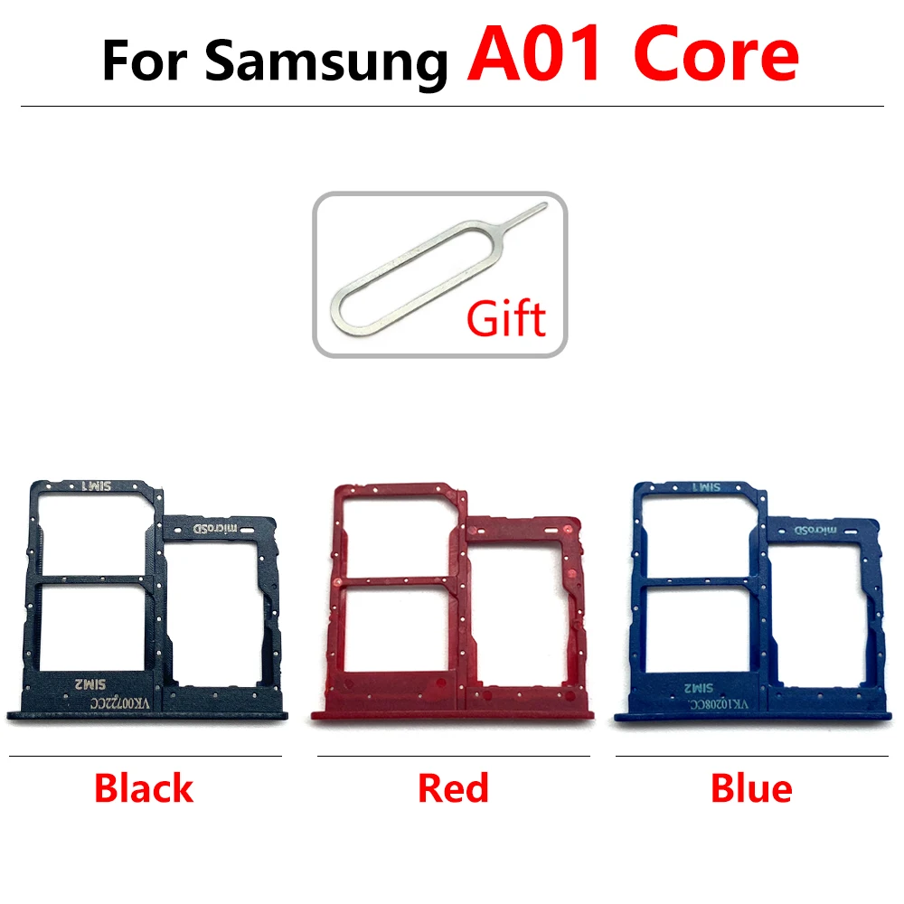 NEW Dual Card Replacement SIM Card Chip Slot Drawer SD Card Tray Holder Adapter For SAMSUNG A01 Core A02 A11 + Pin