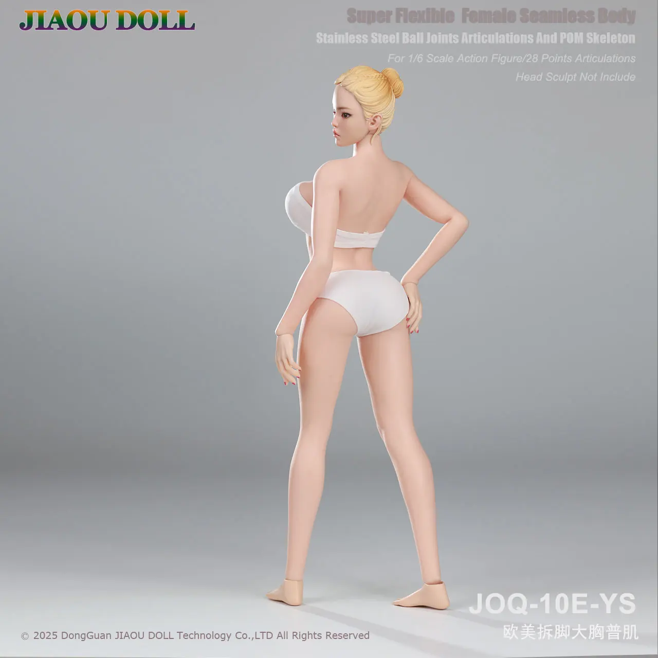 ตุ๊กตา Jiaou รุ่น Joq-10e ขนาด 1/6 ฟิกเกอร์แอคชั่นหญิงยุโรปแบบยืดหยุ่นพิเศษ พร้อมเท้าถอดได้ อกใหญ่ รูปร่างไร้รอยต่อ รุ่น Kt