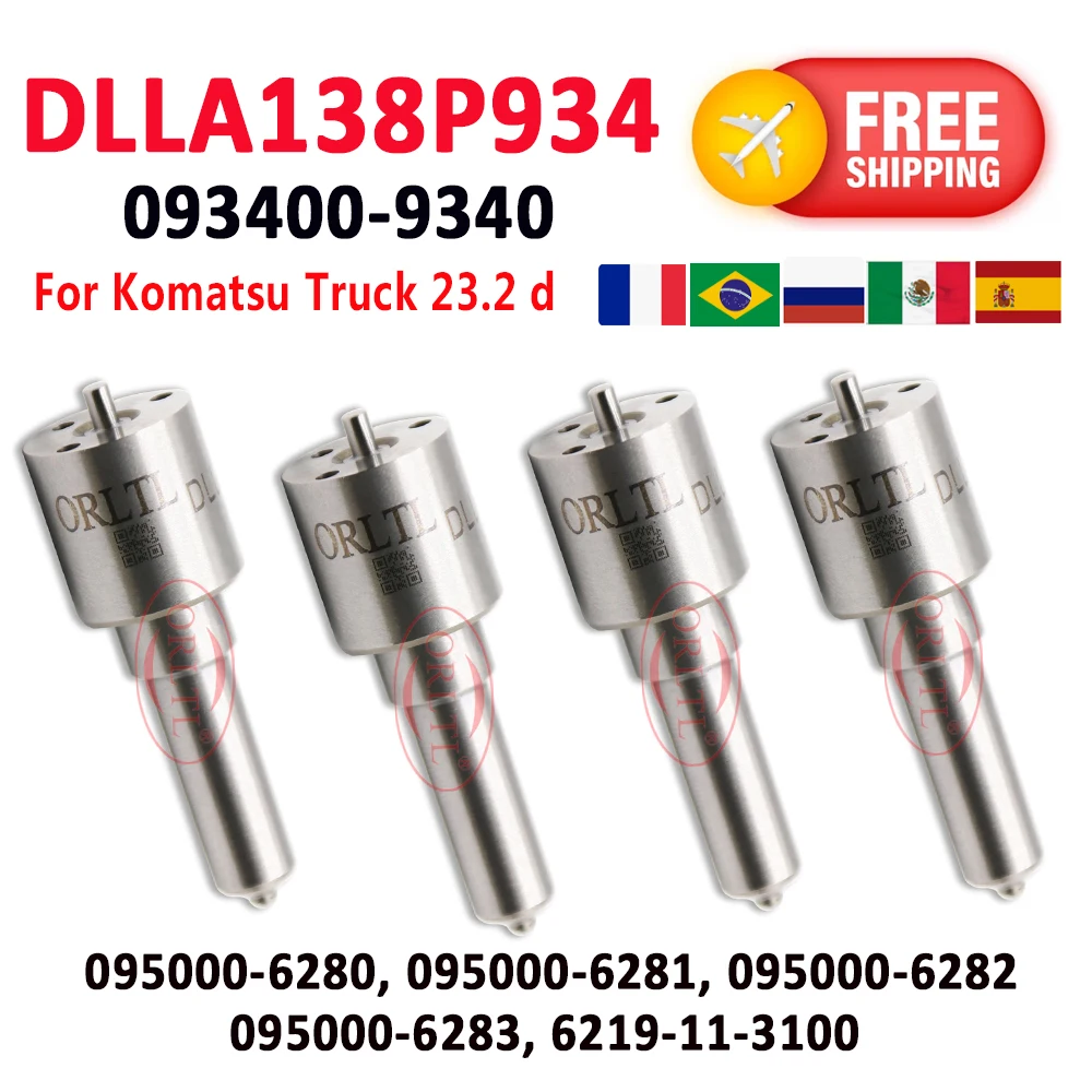 ORLTL DIESEL NOZZLE DLLA138P934 093400-9340 Fuel DLLA 138 P 934 For Komatsu 095000-6280, 095000-6281, 095000-6282, 6219-11-3100