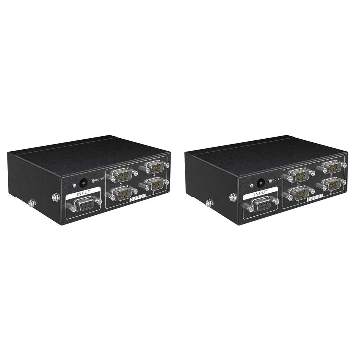 

2X MT-RS104 Active Serial RS232 Splitter 1 to 4 RS232 Bi-Direction Switcher Splitter 4 to 1 with Power Adapter-EU Plug