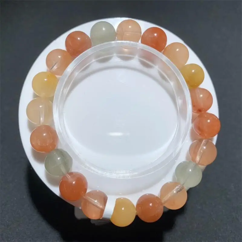 

10MM Natural Colored Rabbit Hair Quartz Bracelet Smooth Gemstone Reiki Healing Jewelry Energy Crystal Holiday Gift 1pcs