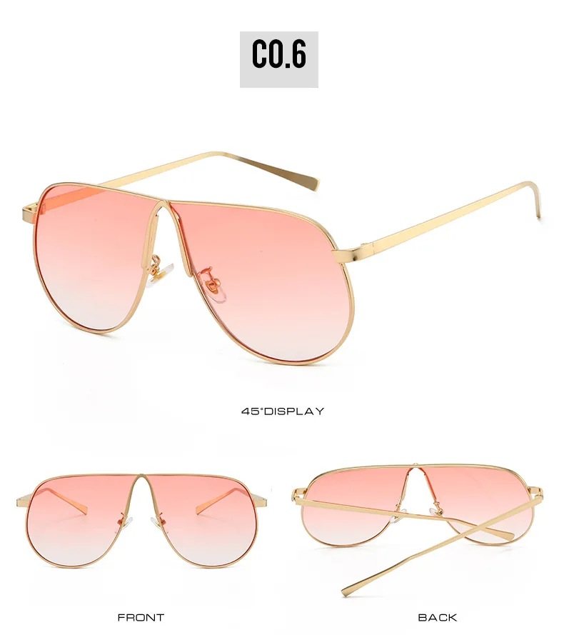 Vintage Übergroße Farbverlauf-Sonnenbrille aus Legierung für Damen Neue Modische Rosa Elegante Sonnenbrillen Retro Sexy Shades Outdoor UV400 – Detail 18