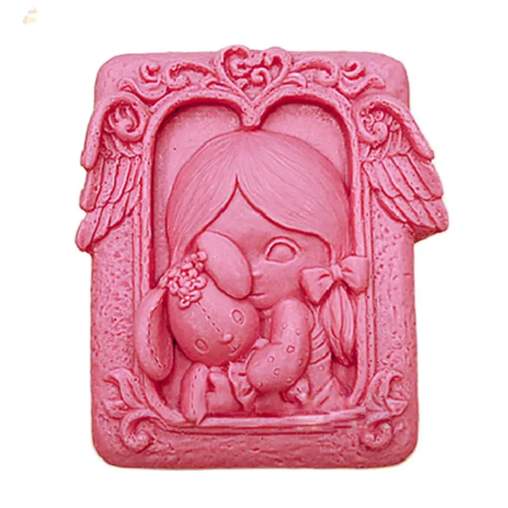 Photo Frame Angel Silicone Mold Gummy Cake Chocolate Baking Decoration DIY Crafts Handmade Soap Molds Hug Bear Girl