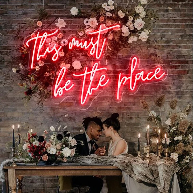 This Must Be The Place Neon Sign Custom Bedroom Home Room Wall Decor Neon Signs Wedding Party Event Decoration LED Neon Light