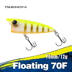 TSURINOYA Popper Fishing Lure 70F Topwater Floating Wobbler 70mm 12g RIPPLE Artificial Hard Bait for Pike Bass Surface Model