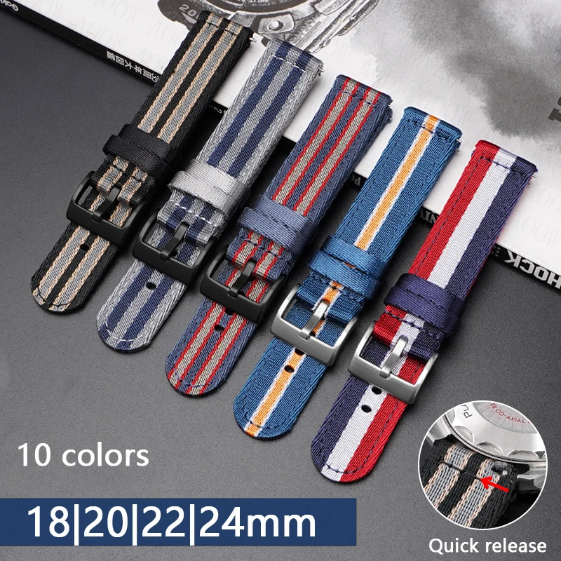 18/20/22/24mm Nylon Strap for Omega X Swatch Joint Moonswatch Seamaster 300 for Seiko Rolex Water Ghost Sport Canvas Watch Band