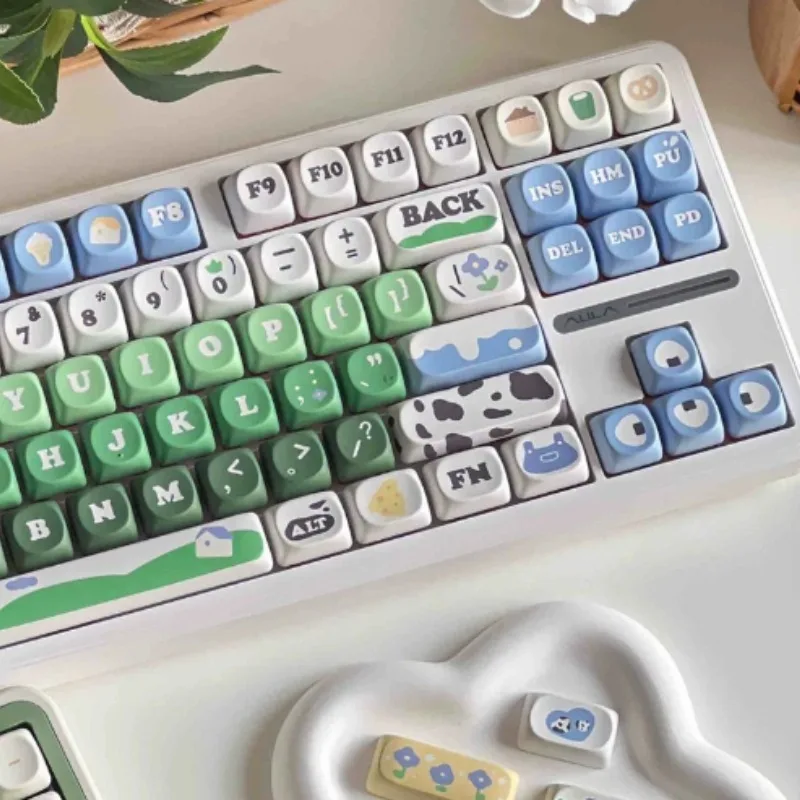Dairy Farm Theme Keycaps Set SOA Profile PBT Customized Keyboard KeyCaps for Mechanical Keyboard Creative Accessories Gifts
