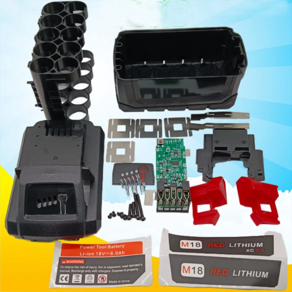 Battery Plastic Case PCB Protective Board for Milwaukee 10 Core 18V 21700 Kit Li-Ion Battery Case Circuit Board Kit