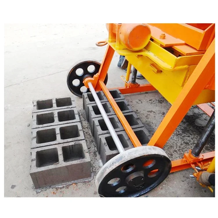 New Function QMJ4-45 mobile concrete hollow block making machine for UK market portable brick maker