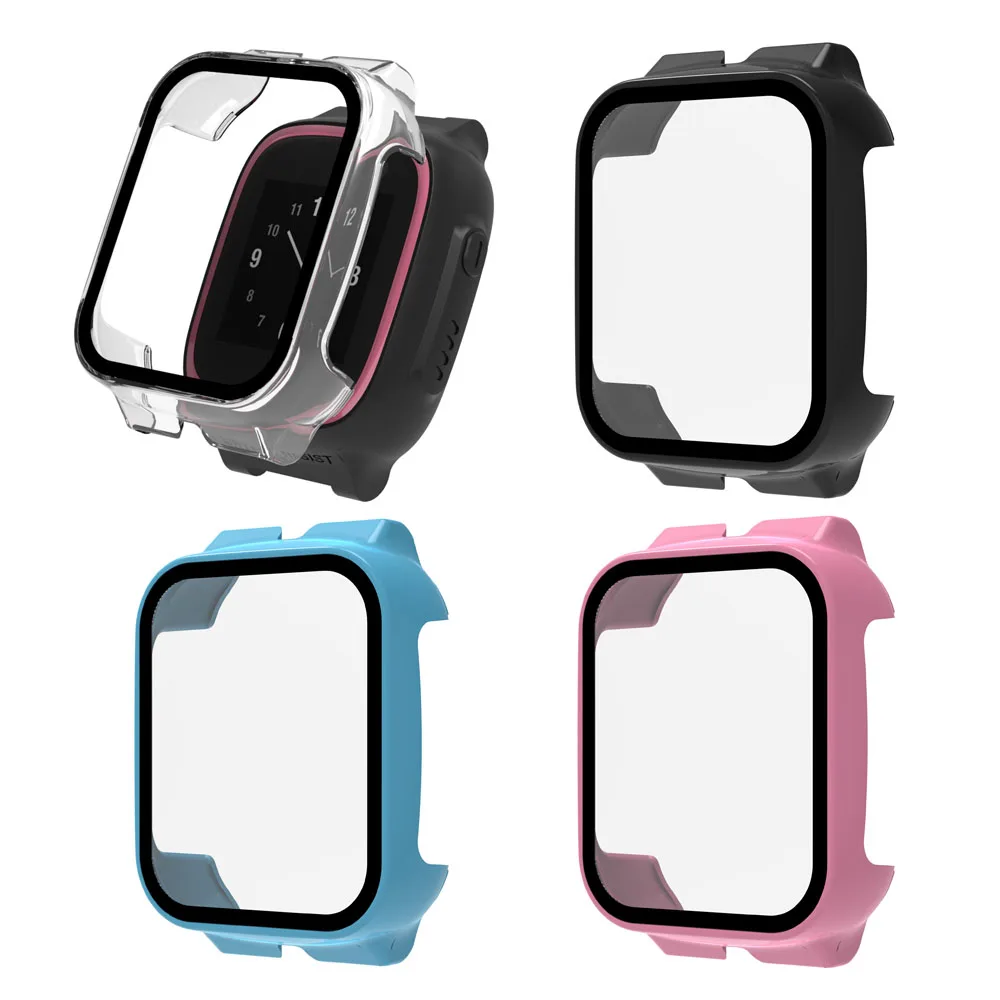 Hard Edge Shell Full Screen Glass Protector Film Frame Case For Xplora X5 Play Child Smart Watch Protective Cover Accessories