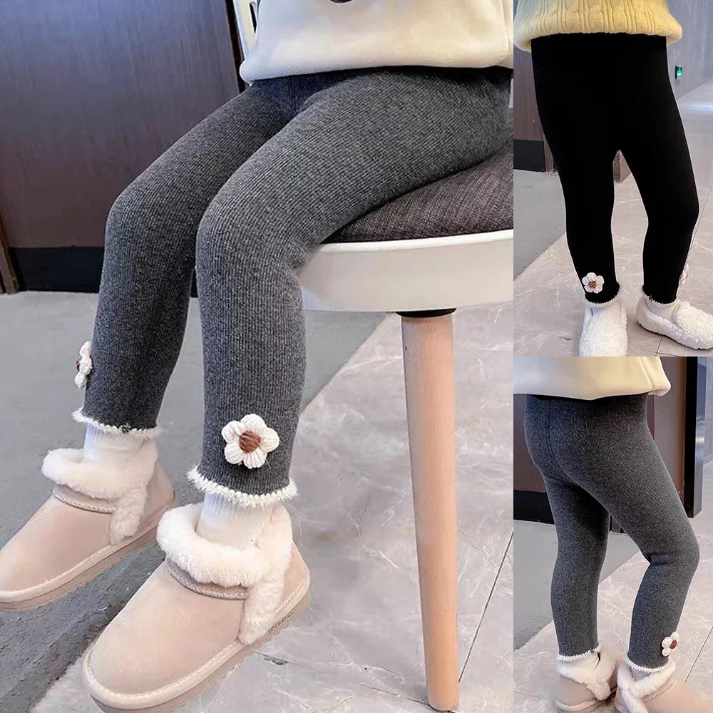 Baby Mädchen Thermo Leggings Frühling Herbst Winter Kinder Spitze Blume Nette Einfachheit Enge Warme Hosen Kinder Dünne Hosen