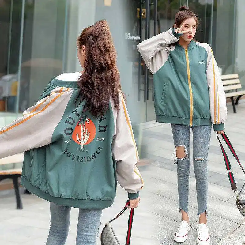 

2024 Spring Autumn Women Jacket New Fashion Baseball Jacket Kpop Streetwear Coat