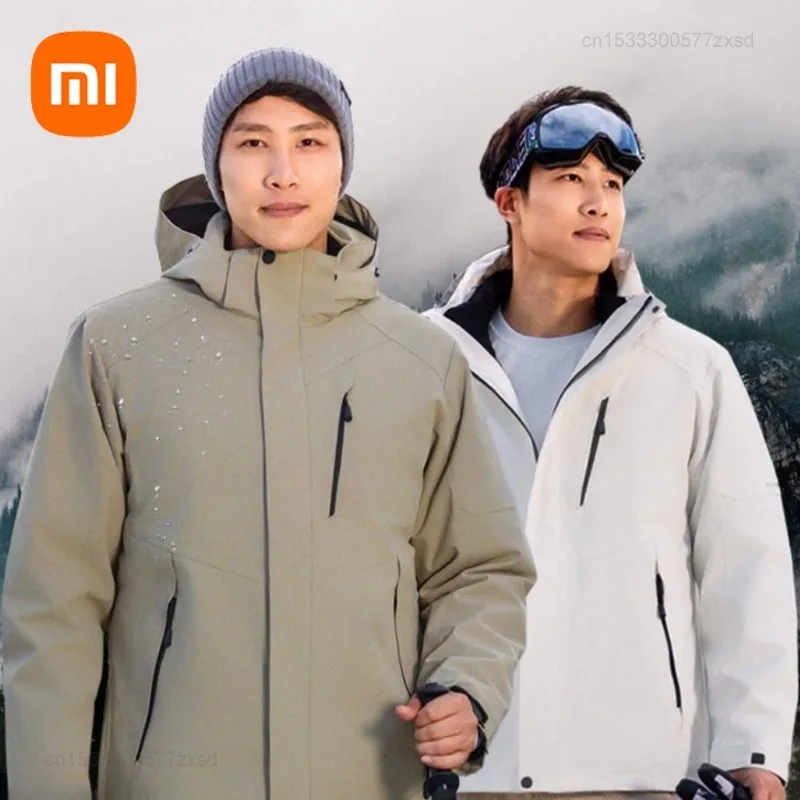 Xiaomi SKAH 3 IN 1 piumini giacche Outdoor uomo inverno Parka frangivento giacche spesse e calde cappotti giacche Anorak maschili con cappuccio da