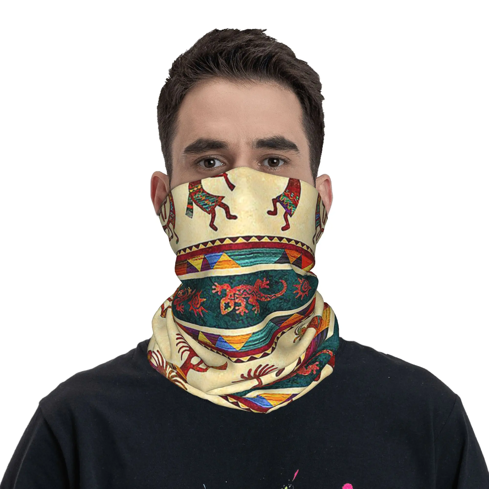 

Southwest Tribal Native American Kokopelli Bandana Neck Cover Printed Mask Scarf Cycling Scarf Outdoor Sports for Men Women