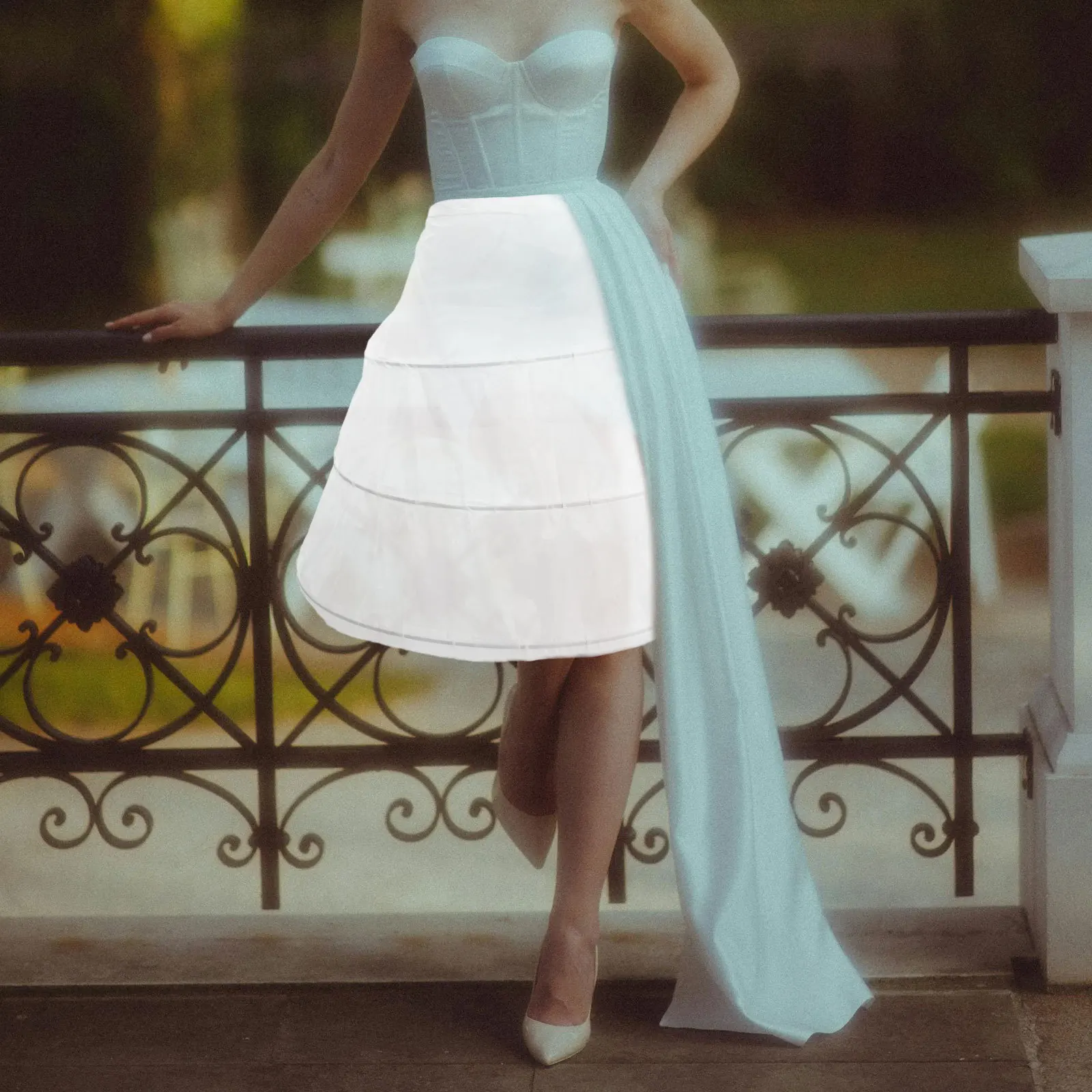 ثوب نسائي قصير للنساء، تنورة داخلية خفيفة الوزن، فستان الحفلات، بطانة تنورة مزخرفة، قفص أنثوي أنيق #6