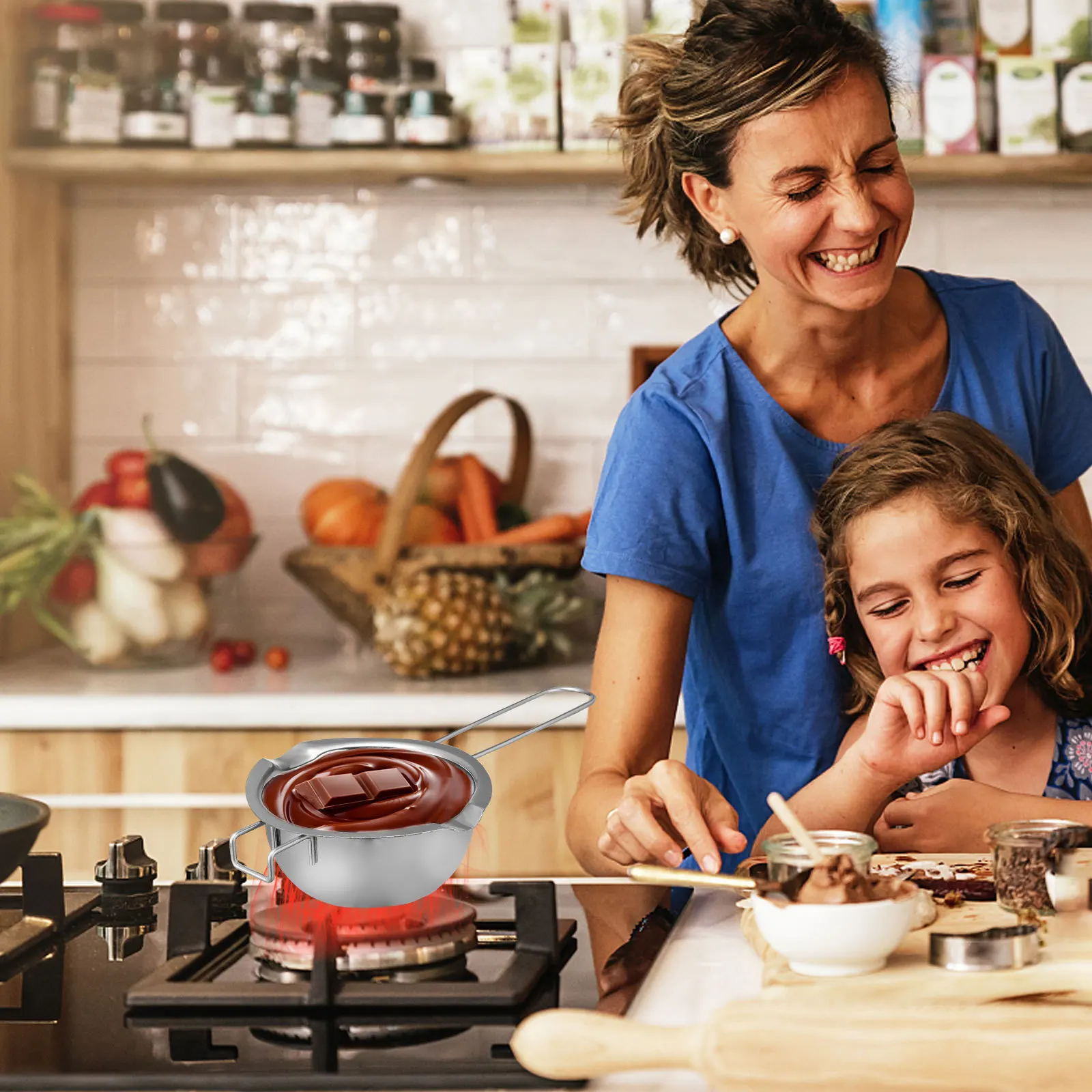 

1Set Stainless Steel Melting Pot Double Boiler Chocolate Wax Butter Candy Melting Pot Cooking Baking Essential