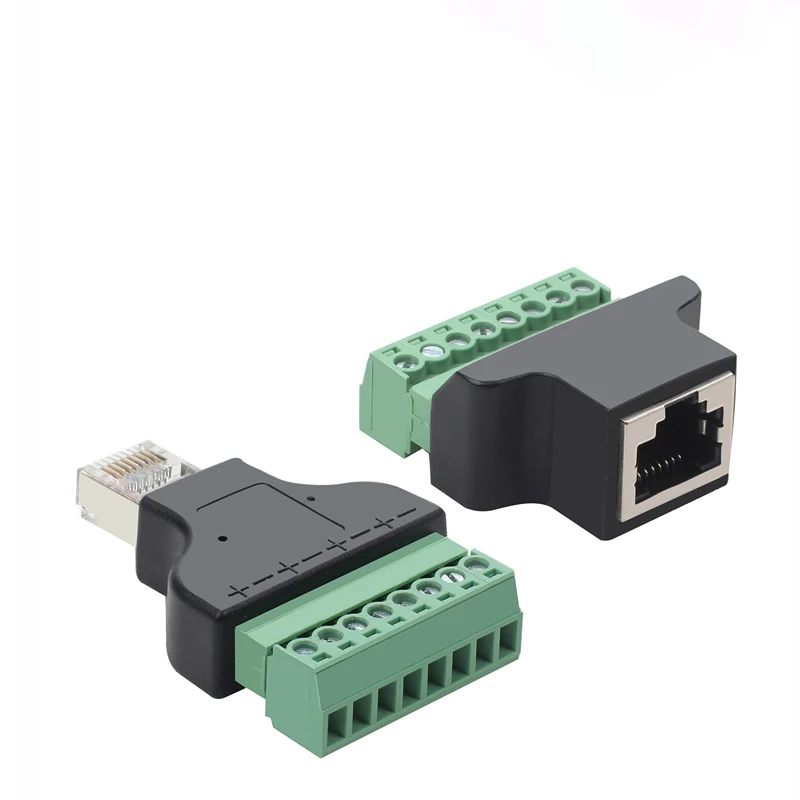 1pcs High Quality RJ45 To Screw Terminal Adaptor RJ45 Female To 8 Pin Connector RJ45 Splitter For CCTV DVR CCTV Accessories