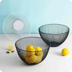 Storage Basket Black Table Decor Metal Candy Dish Kitchen Fruit Bowl Food Baskets Bread Iron Vegetable Home Pastry Holder