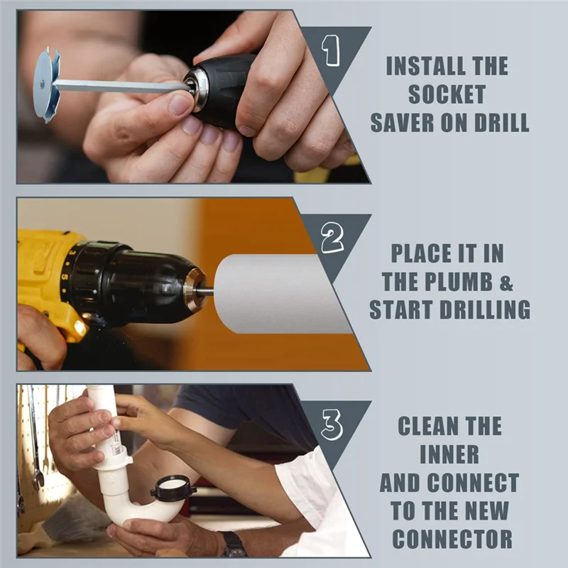 

AA21-ПВХ развертка для труб, сантехнические фитинги Saver Bit Socket Saver Bit для удаления SCH 40, практичные сантехнические инструменты