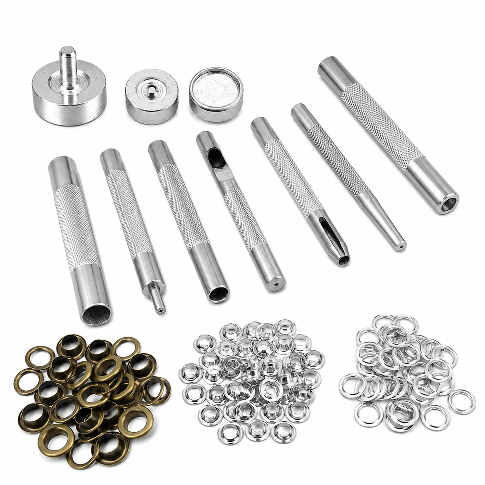 80sets Metal Eyelet Grommet Punch Installer Tool Set for Belt Clothes Canvas Curtains Shoes Tent 4mm 5mm 6mm 8mm 10mm 12mm