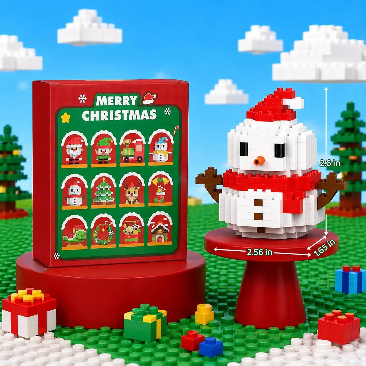 Christmas Mini Brick Set Mini Brick Christmas Theme Small Particle Assembly Model Home Decoration Handmade DIY Puzzle Toy