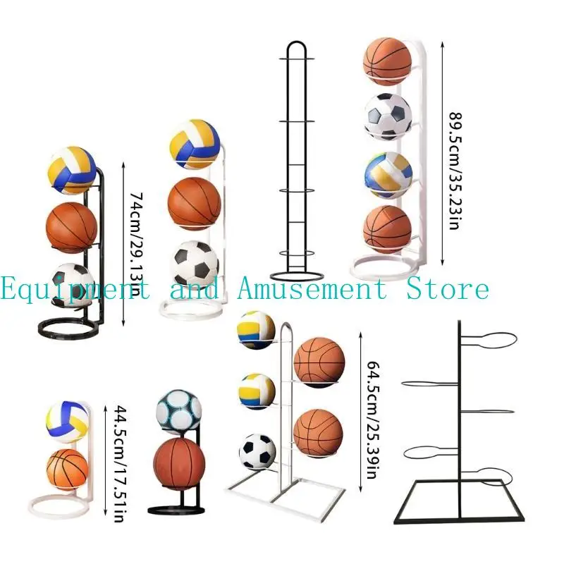 Y1UC Rolling Ball Rack Rack Rack Multilayer Ball Storage Storage Organizers สำหรับฟุตบอลบาสเก็ตบอลฟุตบอลวอลเลย์บอล