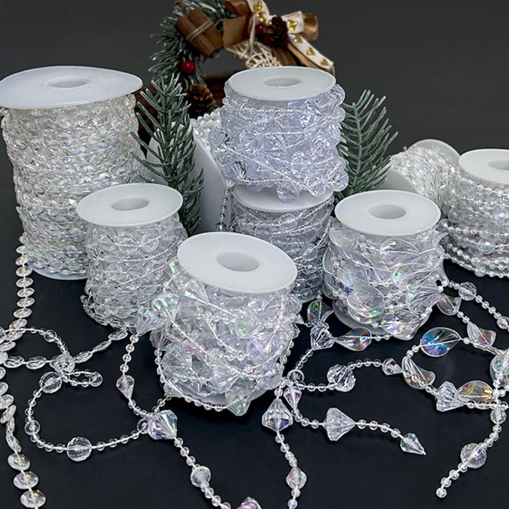 

10M Acrylic Crystal Bead Curtain Clear Garland Strand Hanging Chains For Party Wedding Window Balcony Garden DIY Decoration