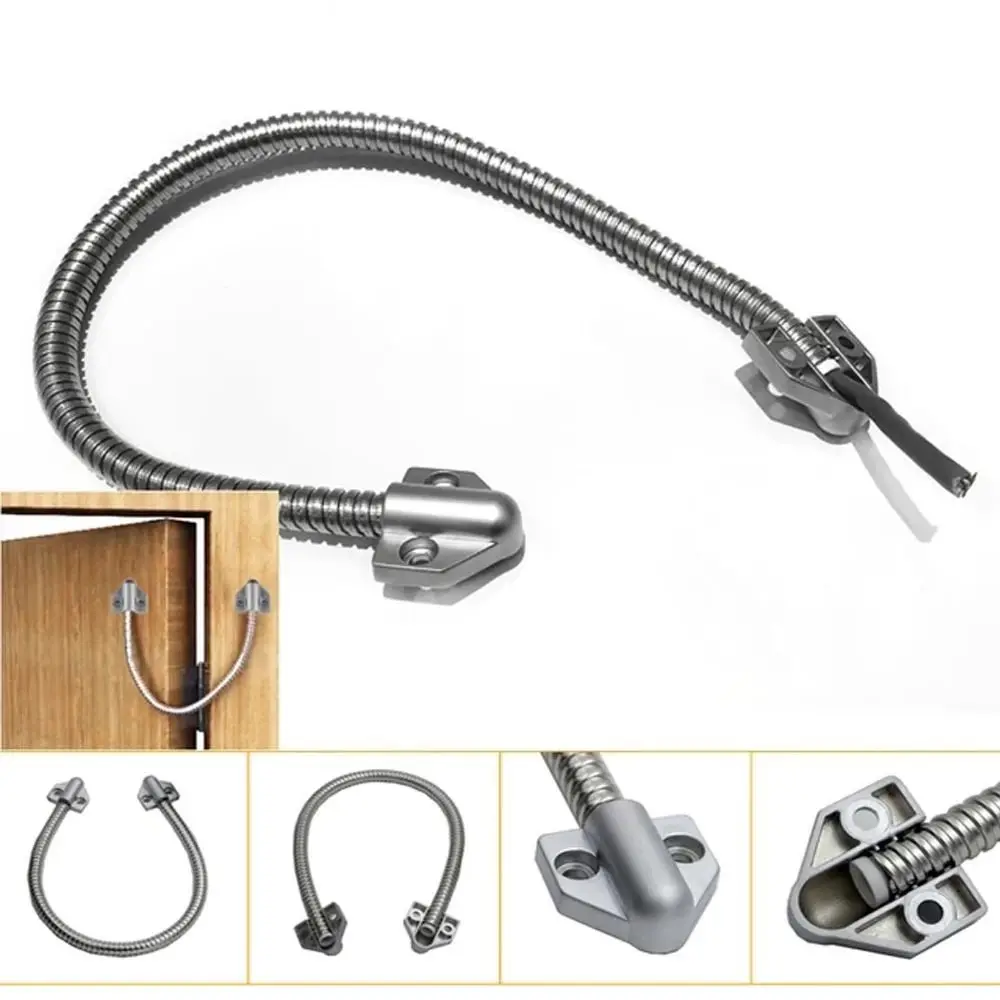 Stainless Steel Access Control Cable Zinc Alloy Head Metal Head Door Loop Anti-pinch Flexible Secure Line Defender