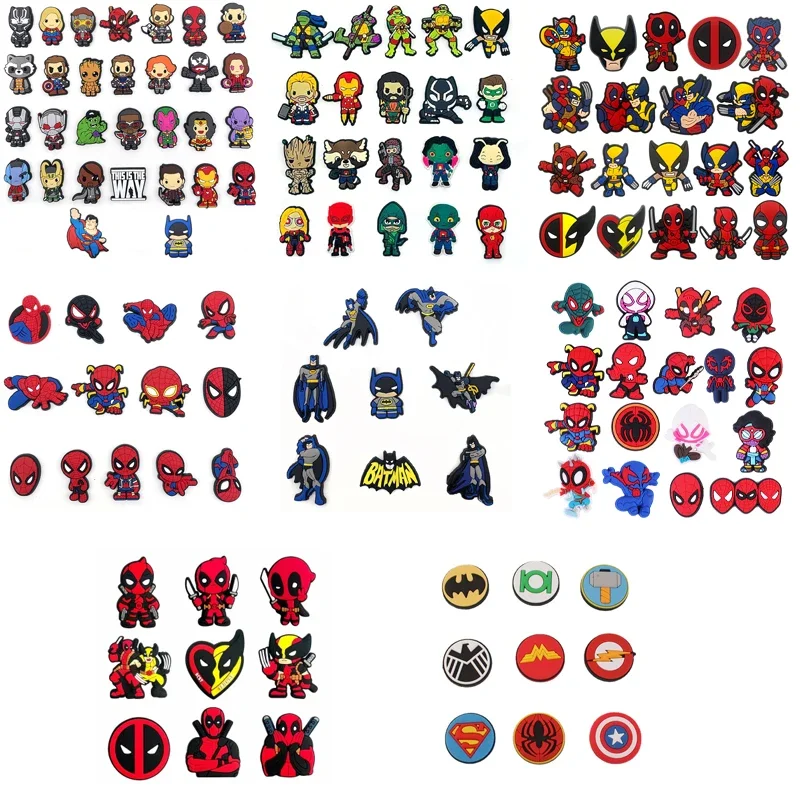 Disney Marvel Deadpool Sammlung Spiderman Batman Schuh Charms für Krokodile DIY Schuh dekorationen Sandale dekorieren Kinder Geschenke