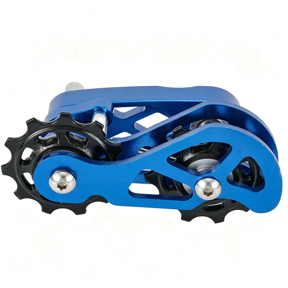 Bicycle Chain Tensioner with Adjustable Floating Pulley Design Suitable for Converting Multi Speed to Single Speed