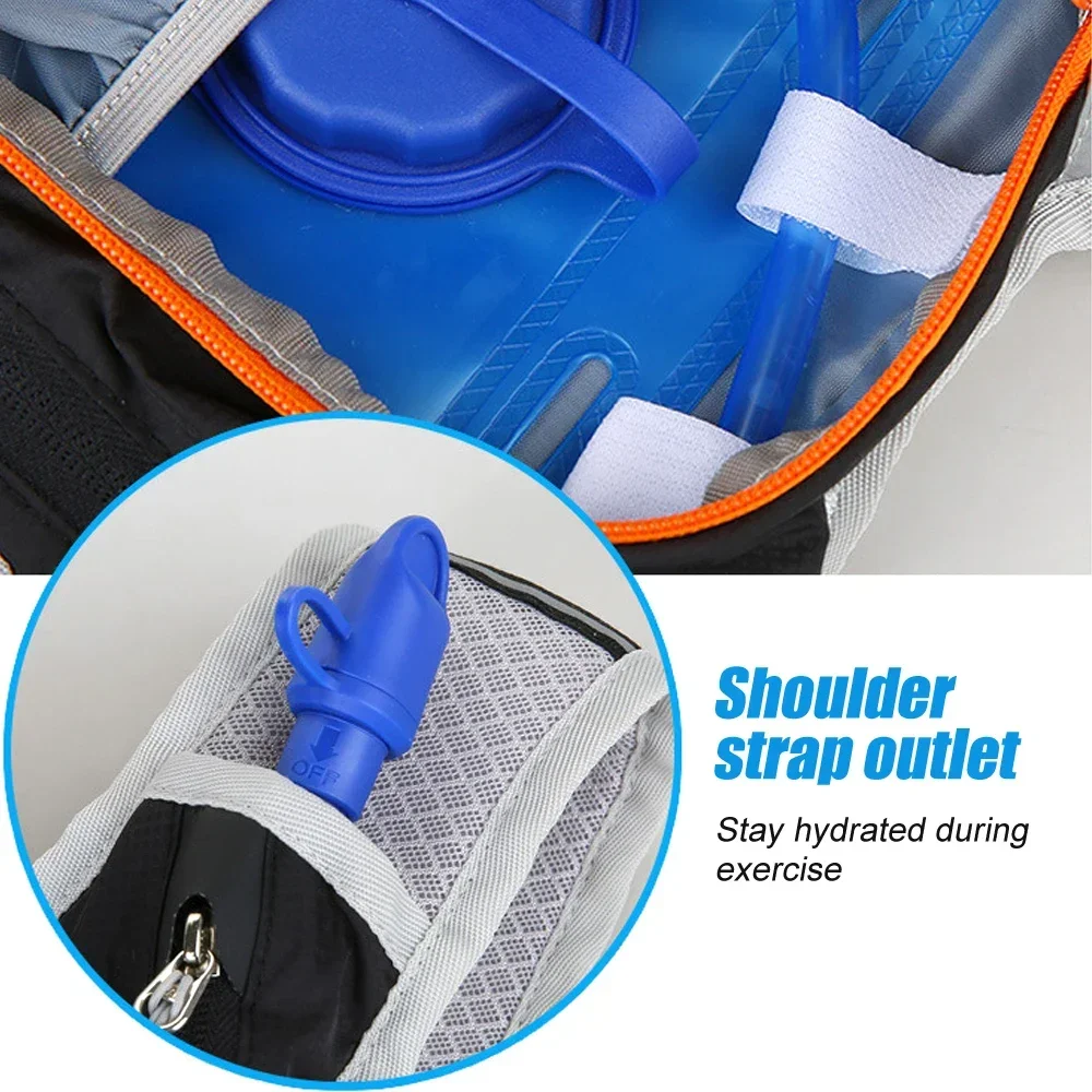 Mochila leve de hidratação com bexiga para homens e mulheres, mochila de ciclismo e escalada, mochila reflexiva, mochila de caminhada