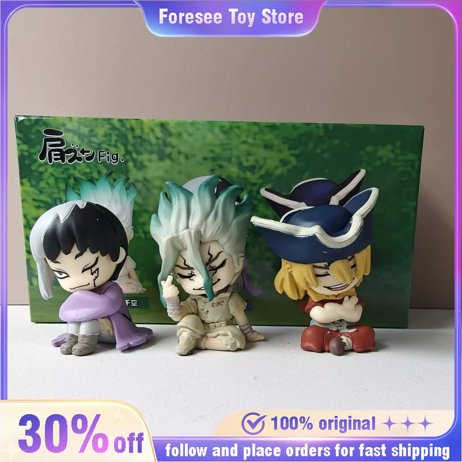 Genuine Dr. Stone Gashapon Toys Shoulder To Shoulder Series Doll Ishigami Senkuu Desk Decoration Cute Figure Model Collect Gift