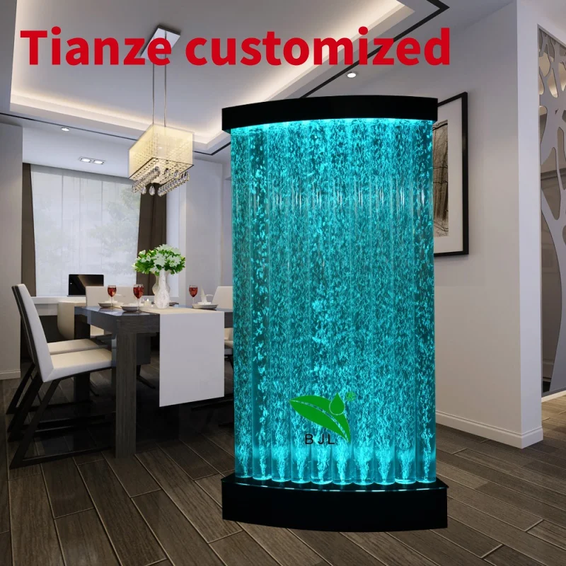 (Customized) remote control led Water Wall curve bubble columns on wall partition home decor