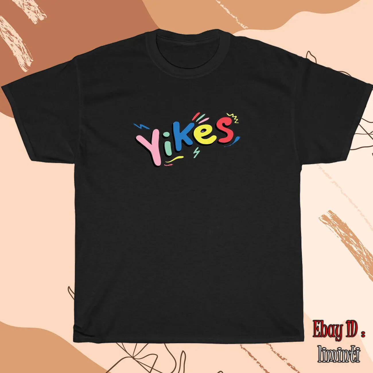 Eddy burback m-erch Yikes Logo Men's Black/White/Navy T-Shirt Size S to 5XL