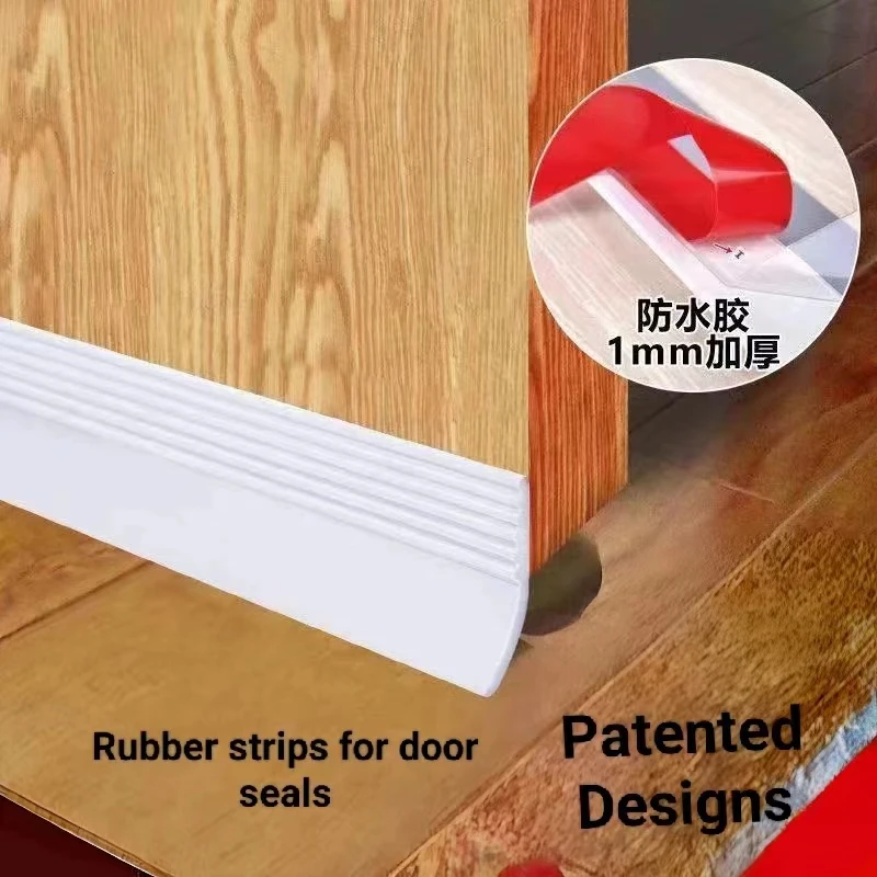 

Door Bottoom Windshield Seal Strip Windproof Soundproof Door Sweep Draft Stopper Cuttable Foldable Weatherstrip Self Adhesive