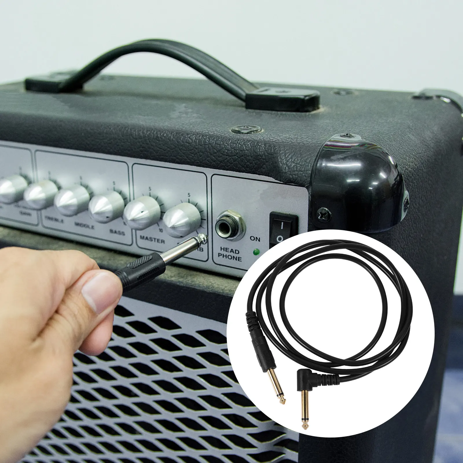 

2 шт., 1,5 м, 6,35 мм, прямой гитарный кабель с угловым разъемом, высококачественный ПВХ-материал, прочный, износостойкий, гибкий, универсальный, для различного использования