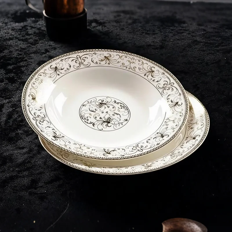 8 inch, fine bone china lunch food tray, butterfly designed, pottery dishes, wedding decoration centerpieces, microwave safe