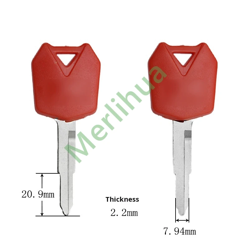 Kawasaki motorcycle key, suitable for: Kawasaki KLR650 KLX650 KLE400 KLE500 636 ZRX1200 motorcycle key embryo(Can install chips)