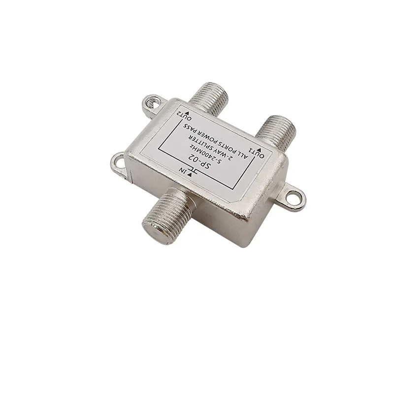 Mathiateur d'antenne TV câble coaxial à 2 voies, connecteur femelle de type F 5-2400 MHz, répartiteur de signal TV, distributeur de branche, 1 pièce