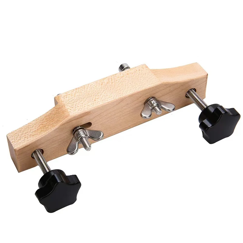 Massivholz-Gitarrenbrücken-Klemmenset mit Holzblock & L-Schlüssel für Einsteiger-Akustikgitarren, Gitarrenbauer-Reparatur- und Pflegewerkzeuge – Detail 8
