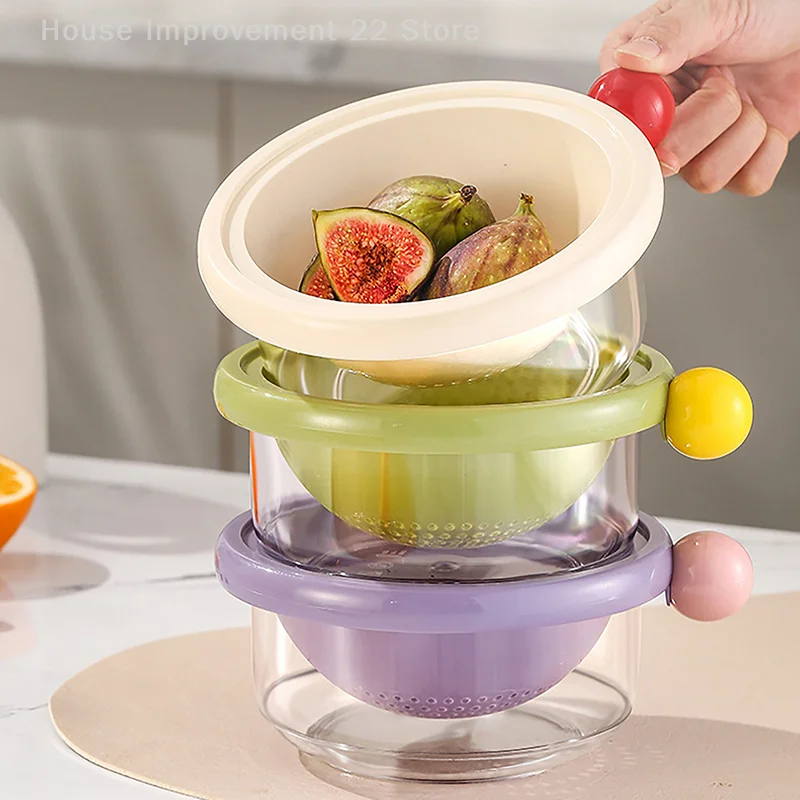 Cesta de drenaje de alimentos, cesta de lavado de frutas y verduras de doble capa, escurridor de cocina para el hogar, accesorios